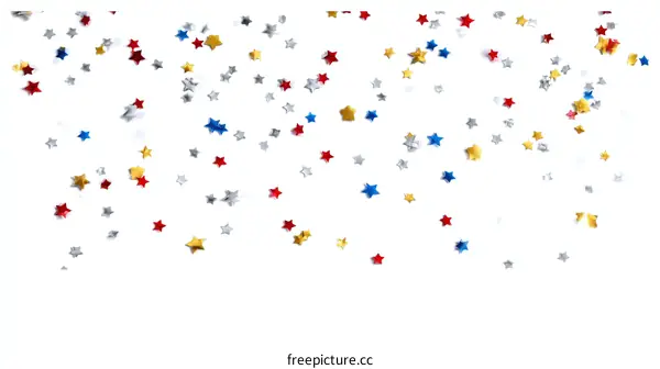 Colorful Star Confetti on White Background