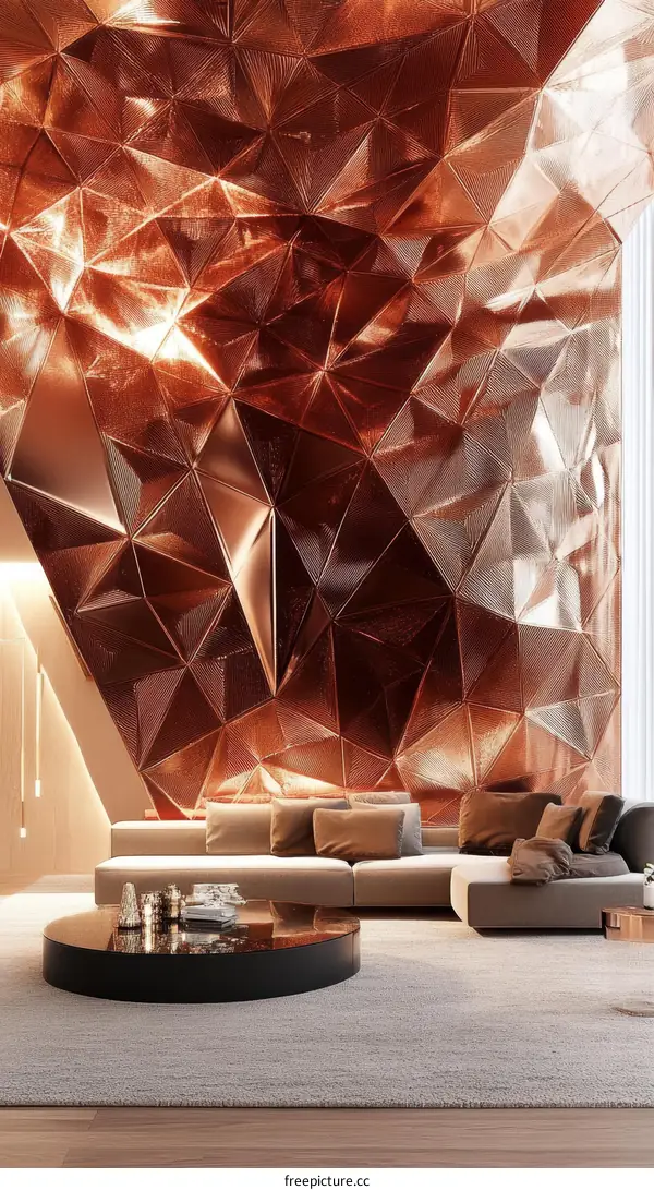 Modern Copper Geometric Interior Design