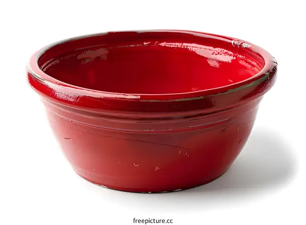 A red bowl with white background