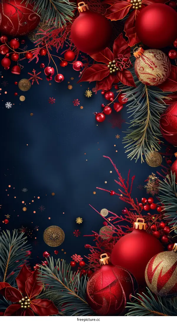 Festive Red and Gold Christmas Bauble Ornaments