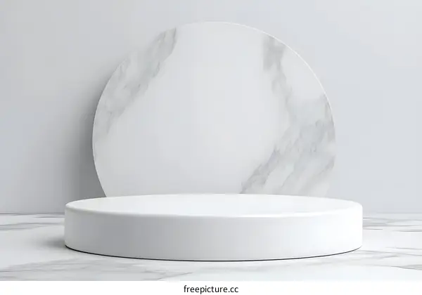 White Marble Platform Mockup for Product Display
