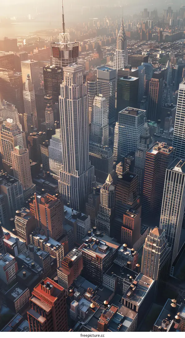 Aerial View of New York City Skyline