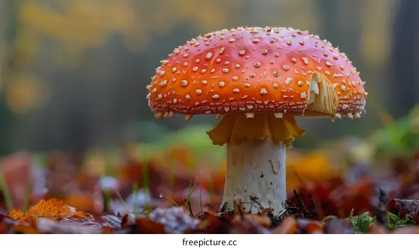 Red mushroom with white spots