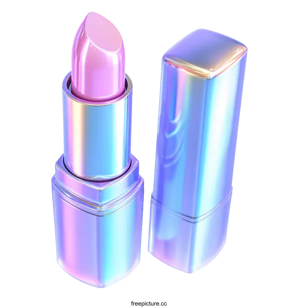 [Transparent Background PNG]Holographic Lipstick Illustration