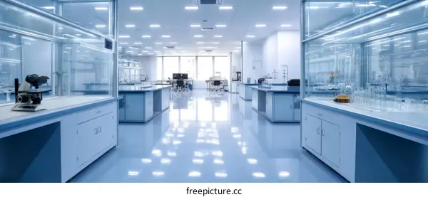 Modern Empty Laboratory Interior Design