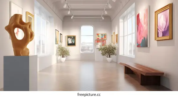 Modern Art Gallery Interior Design Illustration