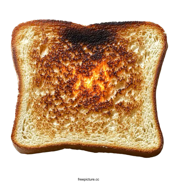 [Transparent Background PNG]Crispy Toasted Bread Slice Closeup