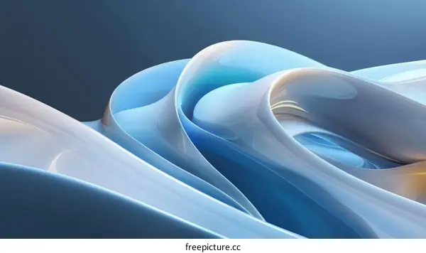 Abstract Blue and White Curved Shapes Background