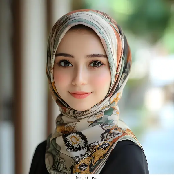 Portrait of a Muslim Woman in a Hijab