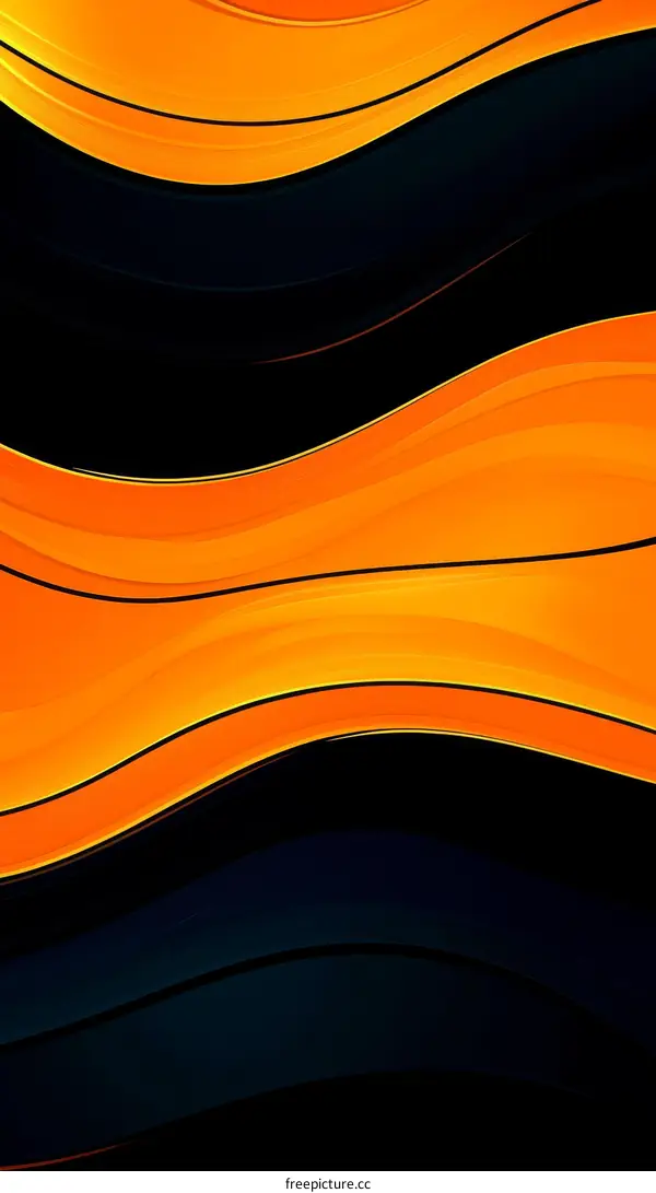 Abstract Orange and Black Wave Design
