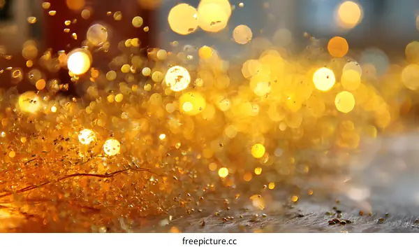 Golden Bokeh Background with Glitter