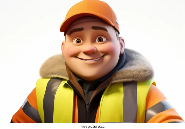 3D rendering of a construction worker
