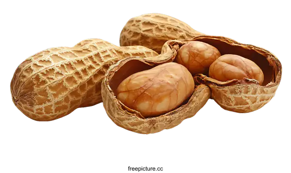 [Transparent Background PNG]Close-up of Peanuts in Pod on White Background