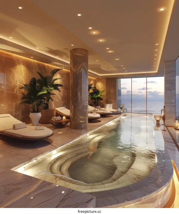 Luxury Indoor Swimming Pool in Modern Villa