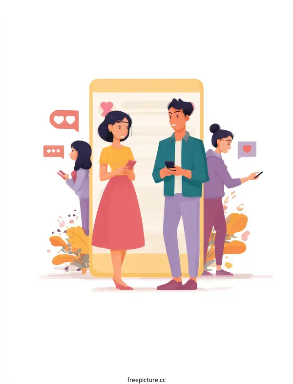 Social Media Interactions Digital Connection