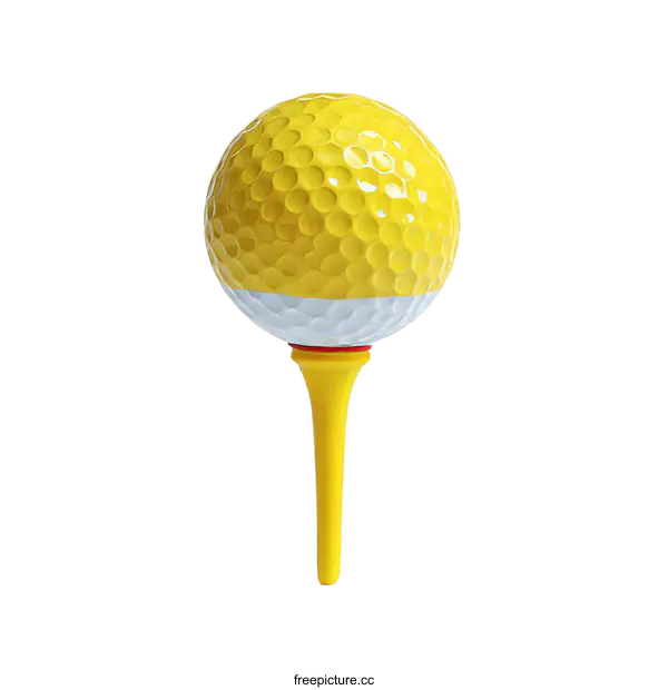 [Transparent Background PNG]Golf Ball on Tee Isolated on White Background