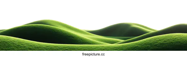 [Transparent Background PNG]Rolling Green Hills Landscape