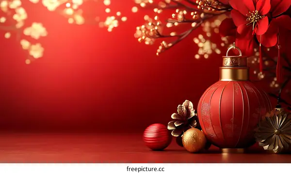 Elegant Chinese New Year Ornament Display