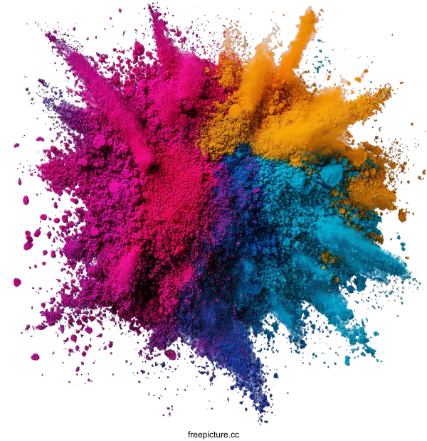 [Transparent Background PNG]Colorful Powder Explosion Abstract Background