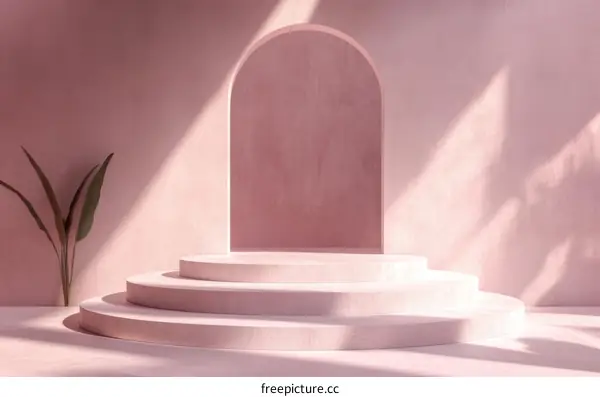 Elegant Pink Product Display Podium