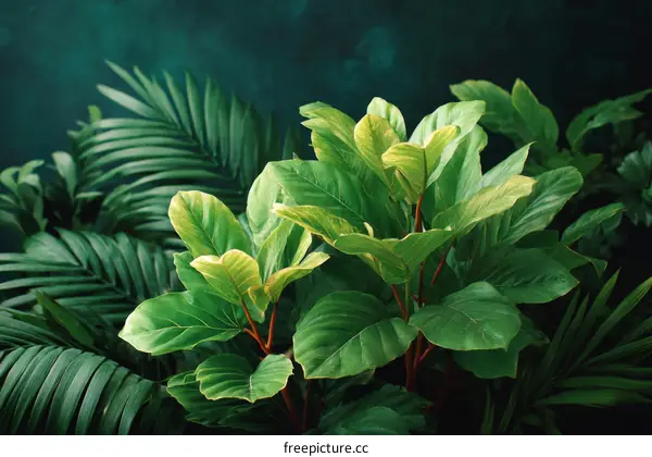 Tropical Plants Lush Background Image