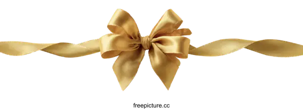 [Transparent Background PNG]Golden Ribbon Bow Decoration