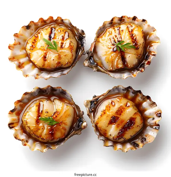 Grilled Scallops in Shells