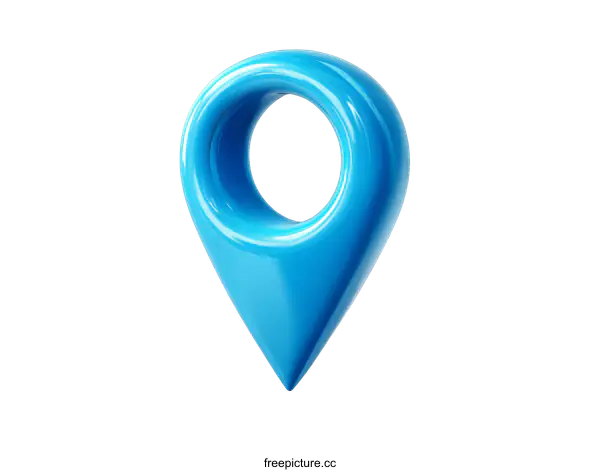 [Transparent Background PNG]3D Blue Location Pointer Illustration
