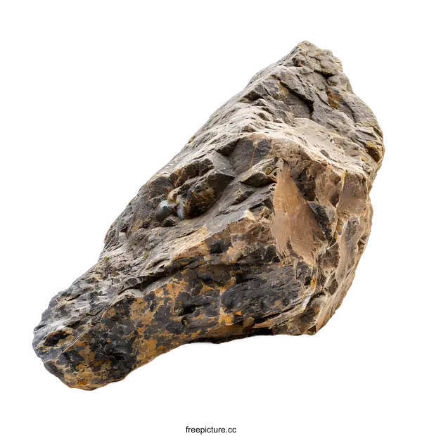[Transparent Background PNG]Large Brown Rock Isolated on White Background