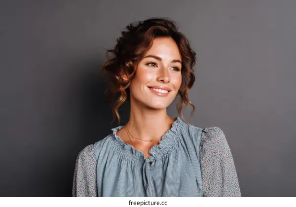 Beautiful Womans Portrait with Charming Smile