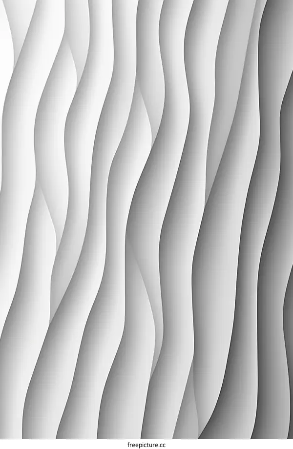 Gray and white 3D illustration of a wavy surface