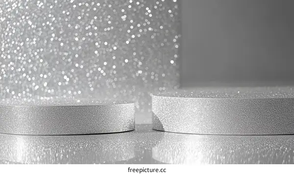 Silver Glittering Product Display Platform
