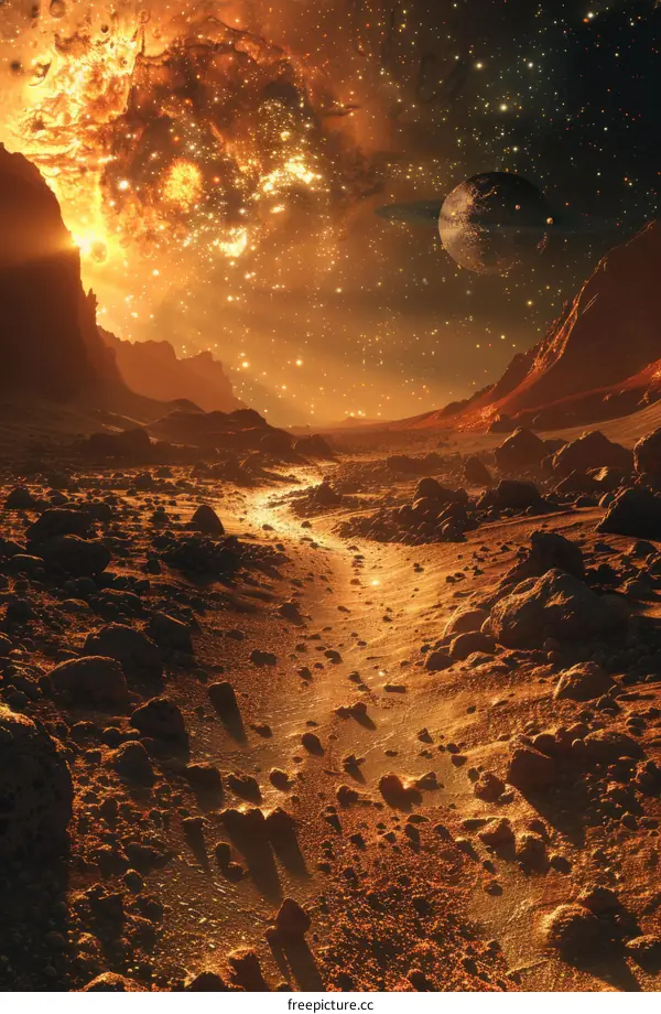 The Glowing Riverbed of the Desert Planet