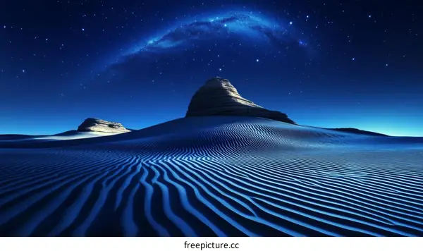 Night Desert Landscape Under a Starry Sky