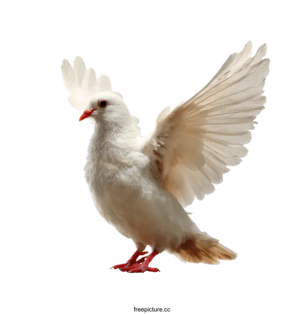 [Transparent Background PNG]A Beautiful White Dove in Flight