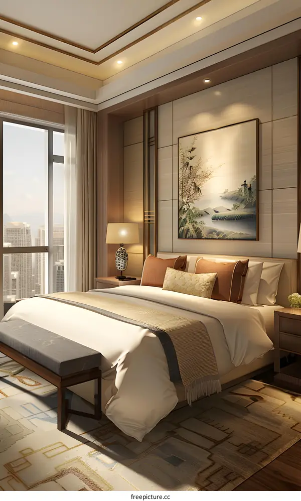 Modern minimalist style bedroom renderings