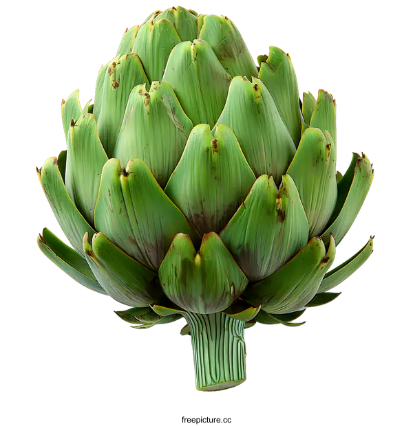 [Transparent Background PNG]Fresh green artichoke vegetable isolated