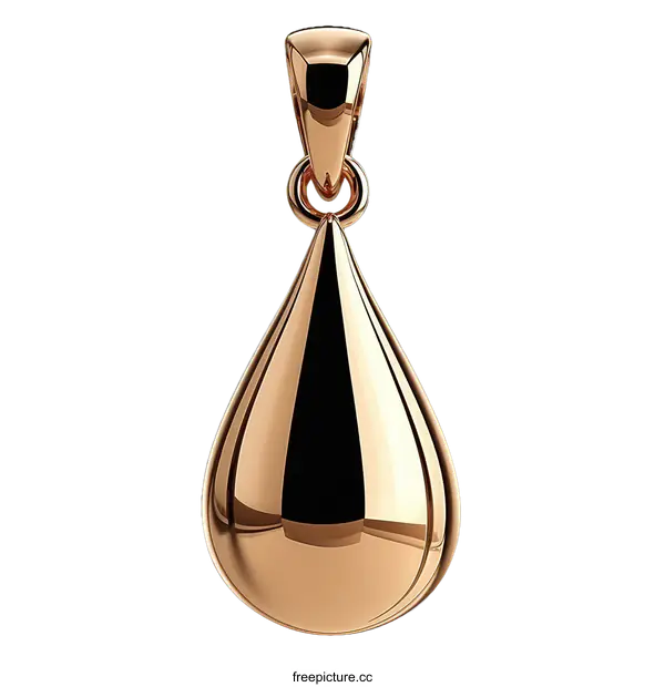 [Transparent Background PNG]Rose Gold Teardrop Pendant Illustration