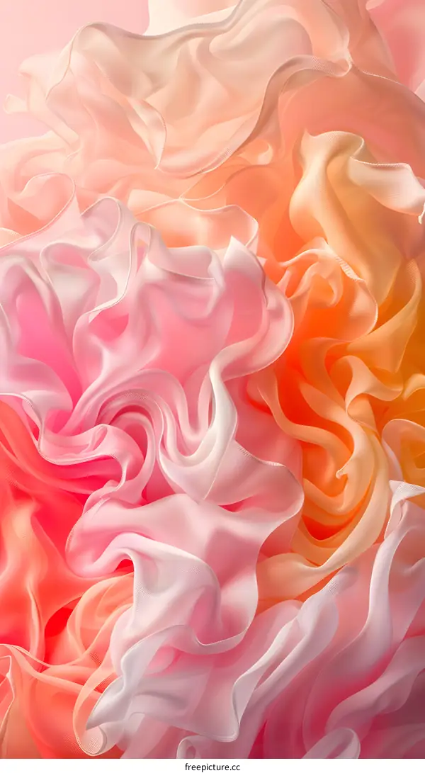 Abstract Pink and Orange Silk Fabric Texture