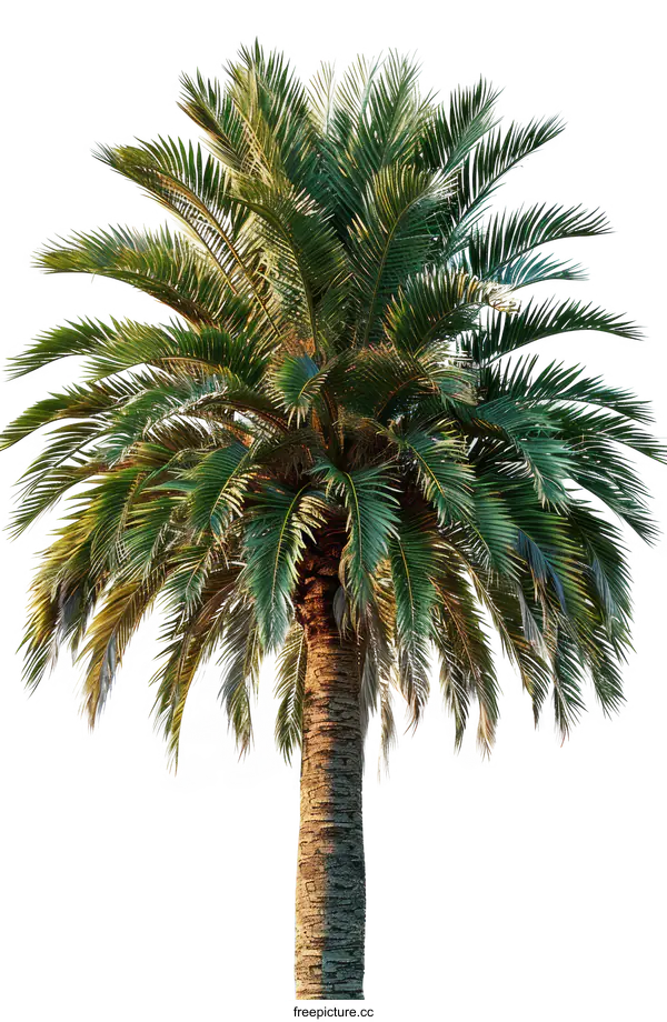 [Transparent Background PNG]Single Palm Tree Against White Background