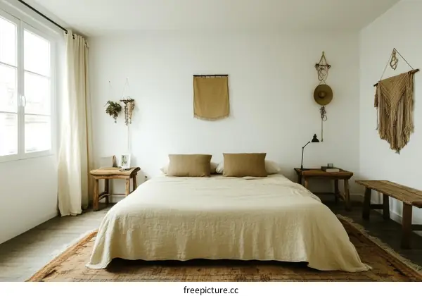 Simple Beige Bedroom Decor
