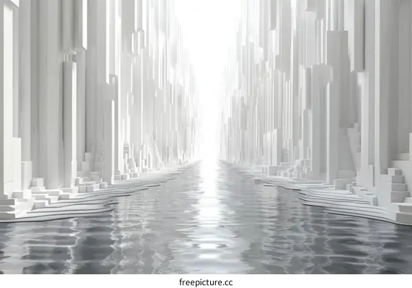 Futuristic Cityscape and Waterways