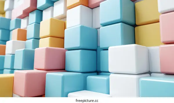 Abstract Colorful Geometric Blocks Background Design