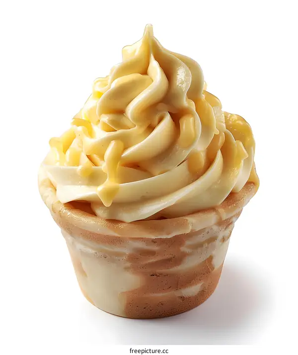Vanilla Ice Cream Swirl in a Waffle Cone Bowl