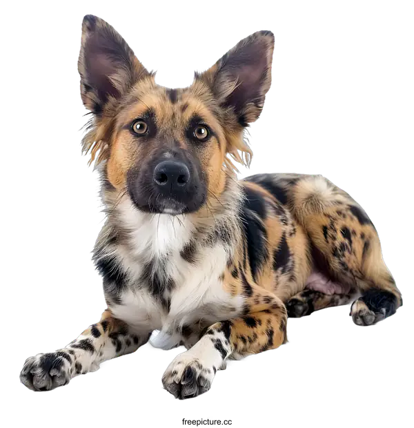 [Transparent Background PNG]A cute dog with unique coat pattern