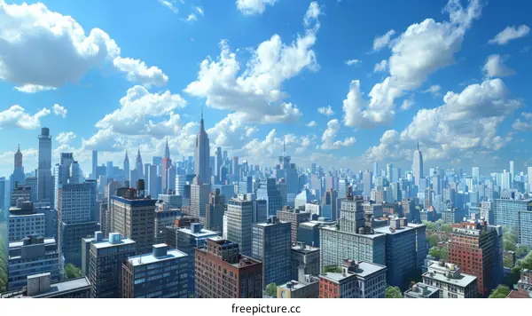 Manhattan Skyline from the East River Featuring Empire State Building