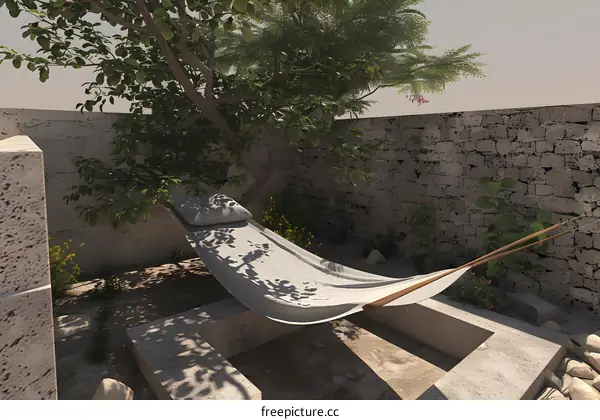 Relaxing Hammock in a Minimalist Patio