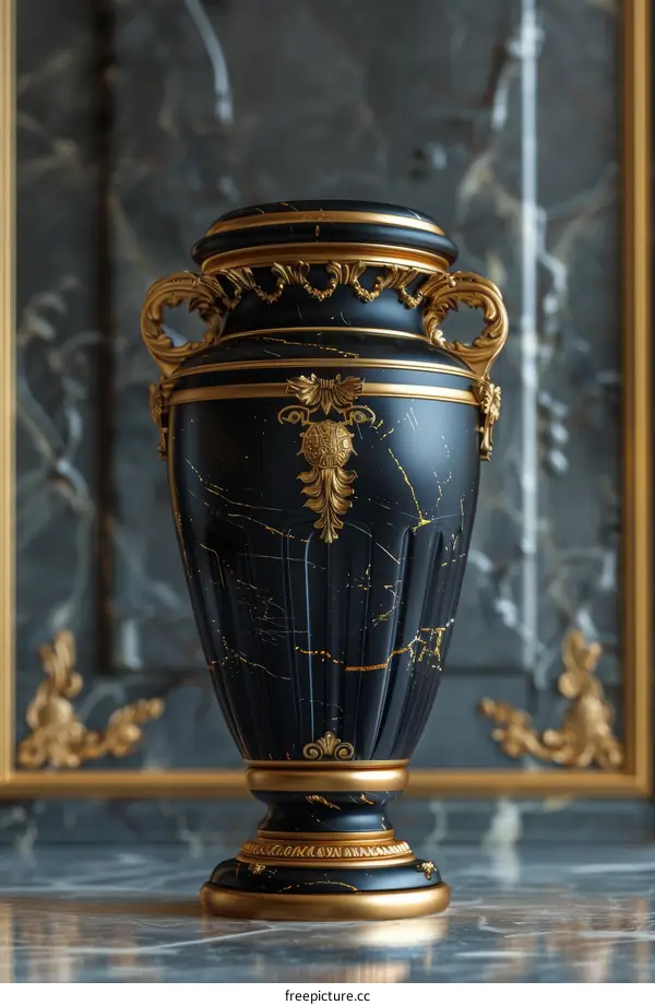 Luxury Black and Gold Decorative Vase