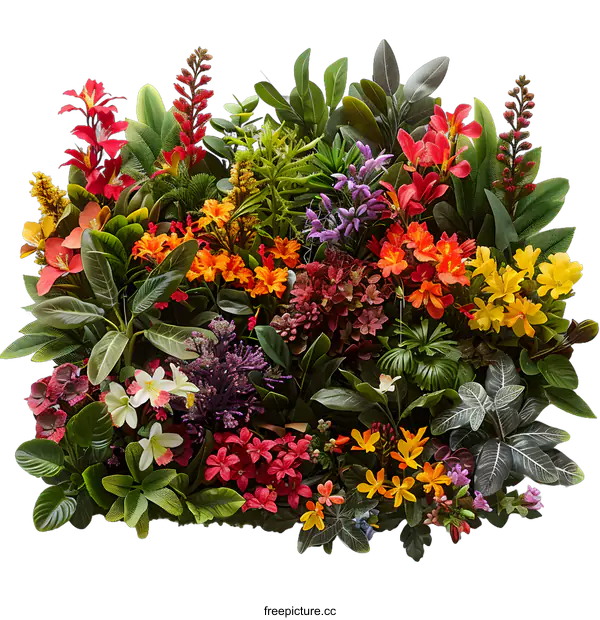 [Transparent Background PNG]Colorful Flower Arrangement on White Background