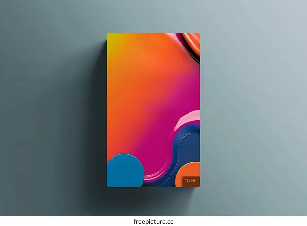 Abstract Mobile Phone App Design with Colorful Shapes and Text